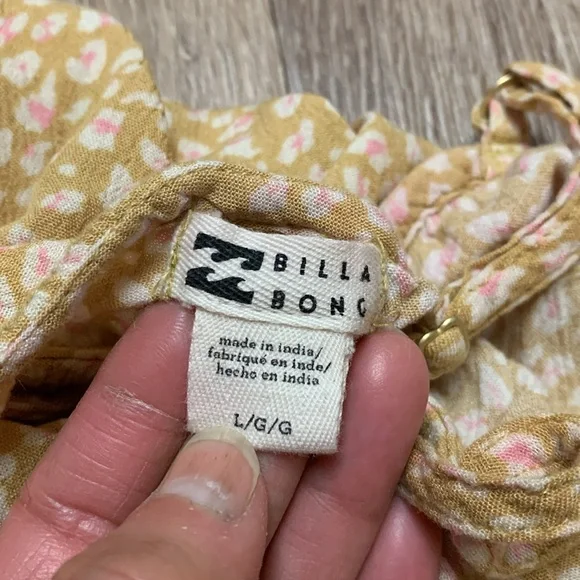 Billabong floral yellow dress large - Picture 7 of 7